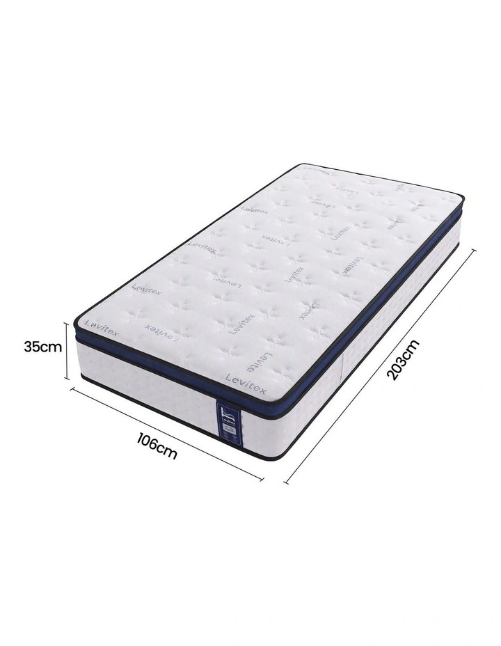 Levitex King Single Mattress 35CM Gel Memory Foam 7-Zone Pocket Spring Triple Cooling image 2