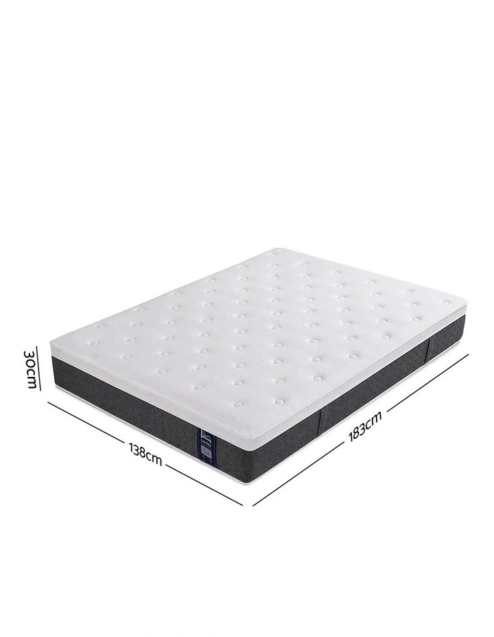 Levitex Double Mattress 30CM 5-Zone Pocket Spring Lumbar Support Cooling Gel Memory Foam image 2