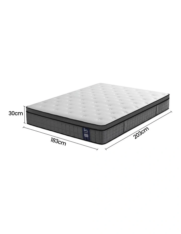 Levitex King Mattress 30CM 5-Zone Ergonomic Pocket Spring 2 Rows Edge Support Deep Sleep image 2
