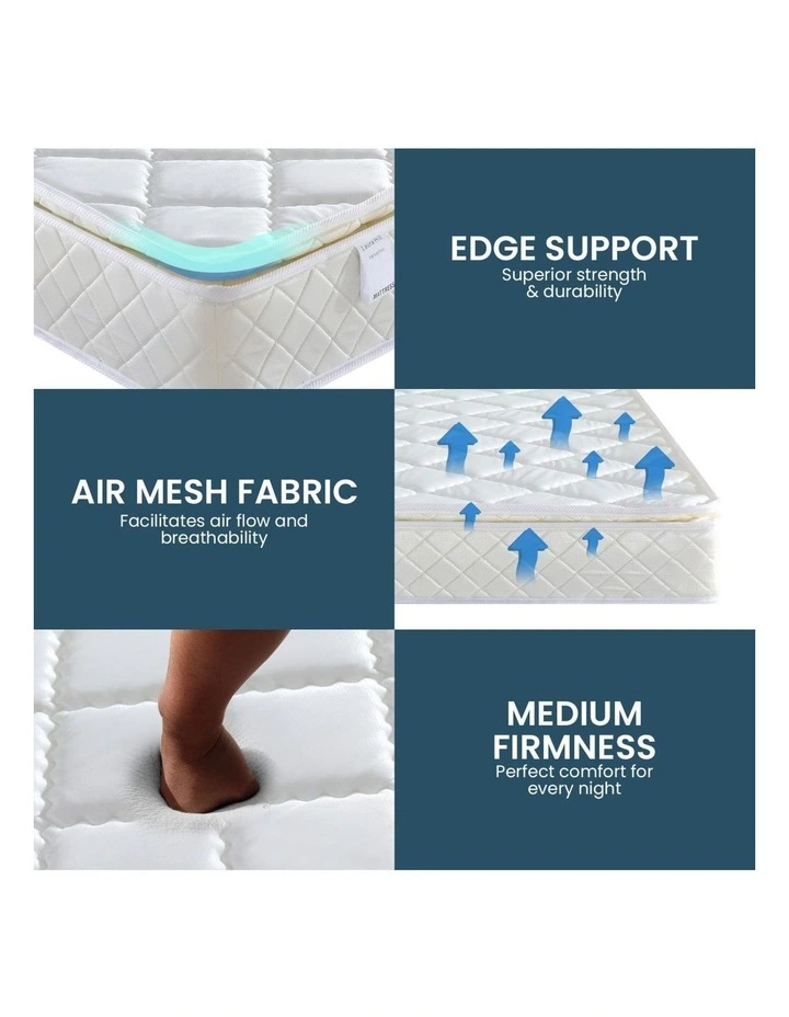 Laura Hill Queen Size Mattress Pillow Top 5-Zone Pocket Spring High Density Foam Luxury Bed image 7