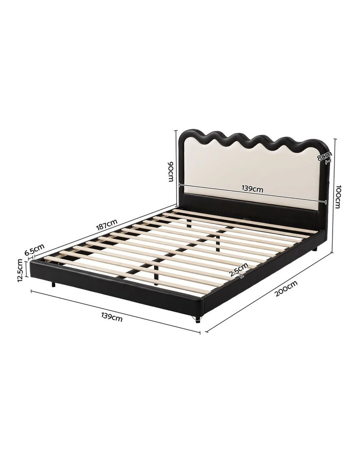 Artiss Double Bed Frame, Floating Design with RGB LED and USB Charging image 2
