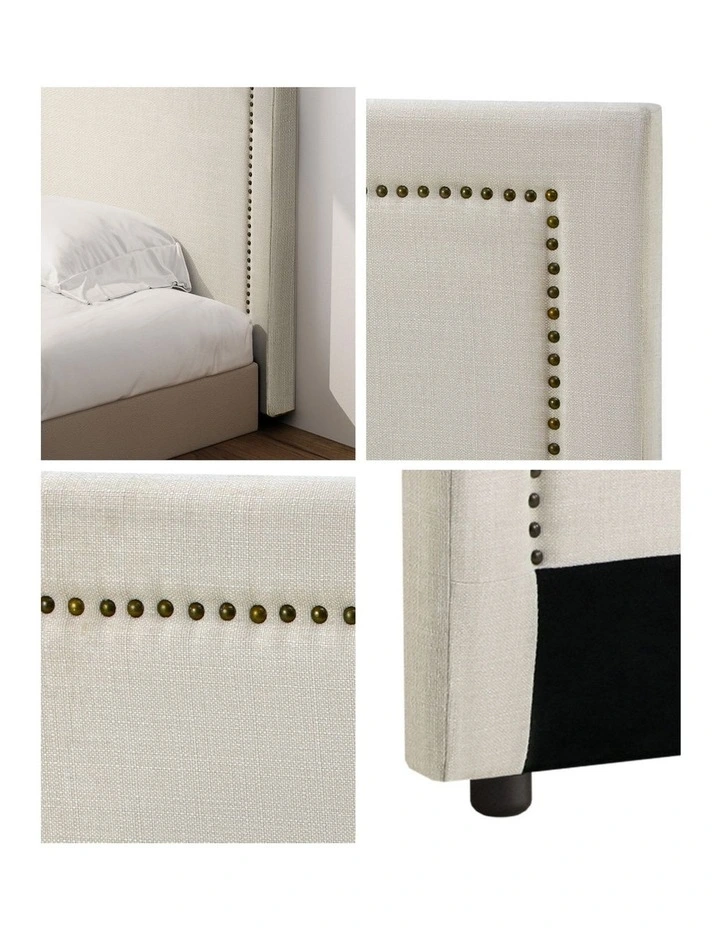 Oikiture King Size Bed Headboard Bedhead Bedroom Furniture - Beige image 6
