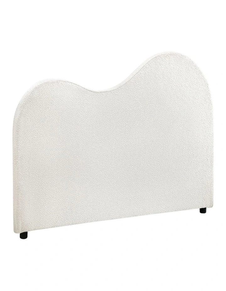 Oikiture Bed Head King Single Size Headboard Bedhead Boucle Fabric White image 1
