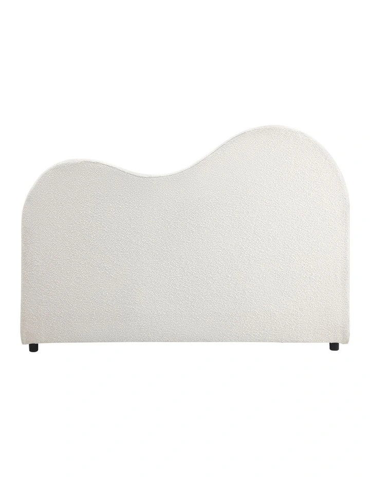 Oikiture Bed Head King Single Size Headboard Bedhead Boucle Fabric White image 2
