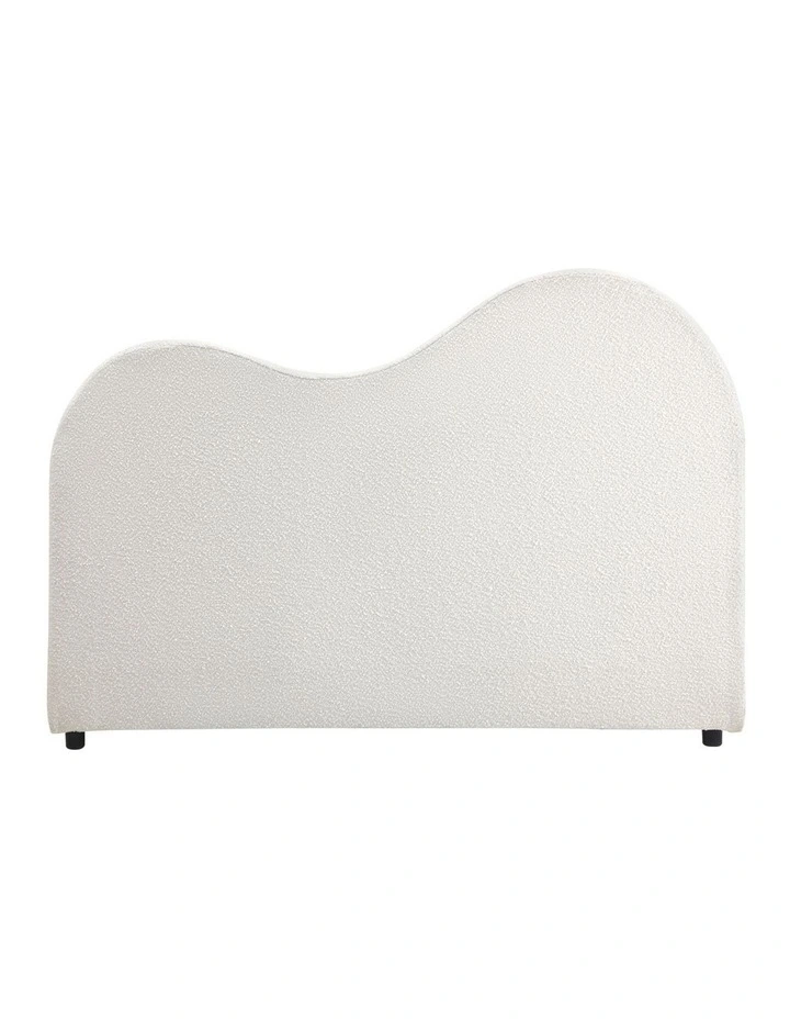 Oikiture Bed Head King Size Headboard Bedhead Boucle Fabric White image 2