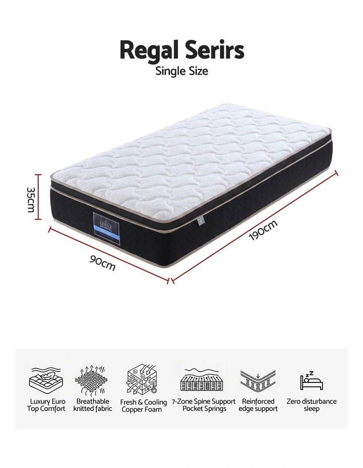 Giselle 35cm Single Mattress Firm with Copper Memory Foam and Edge Support image 3