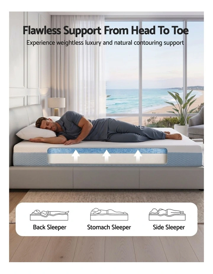 Giselle 22cm Cooling Gel Memory Foam Mattress Double Medium Firm image 5