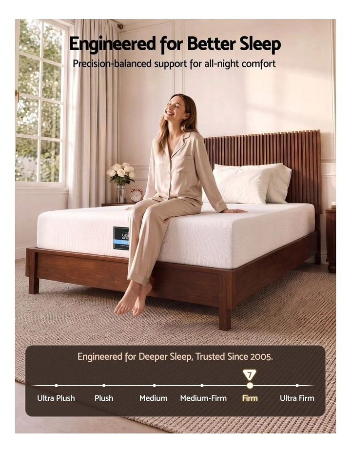 Giselle 25cm King Single Hybrid Mattress Soft Knitted Fabric Edge Support Gel Foam image 5