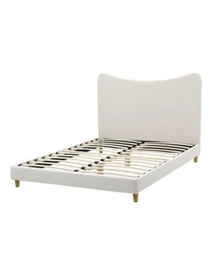 Artiss Queen Bed Frame with Boucle Headboard, Beige, 300kg Capacity