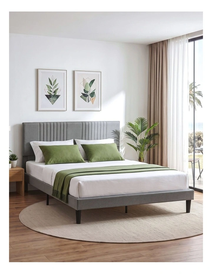Artiss Queen Bed Frame with Adjustable Headboard, Grey, 300kg Capacity image 6