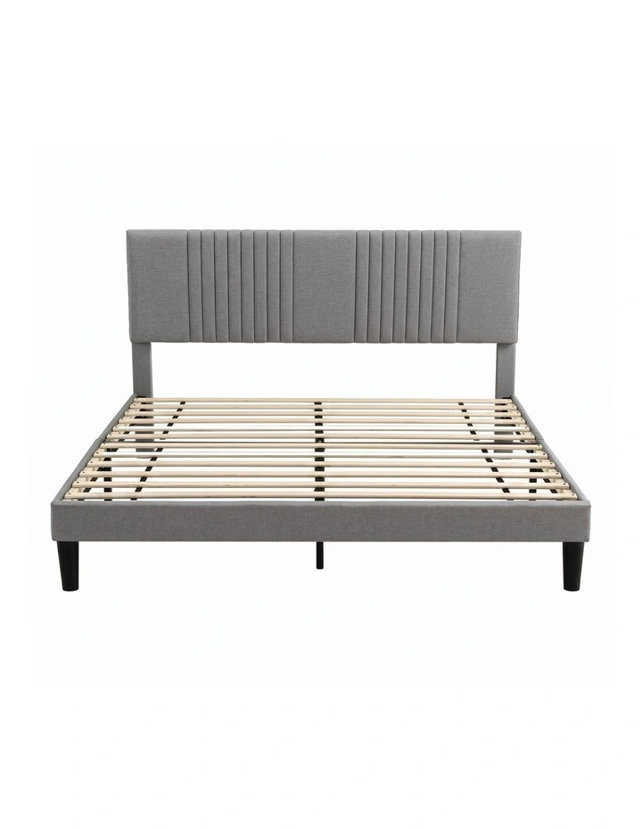Artiss King Bed Frame with Adjustable Headboard, Grey, 300kg Capacity image 3