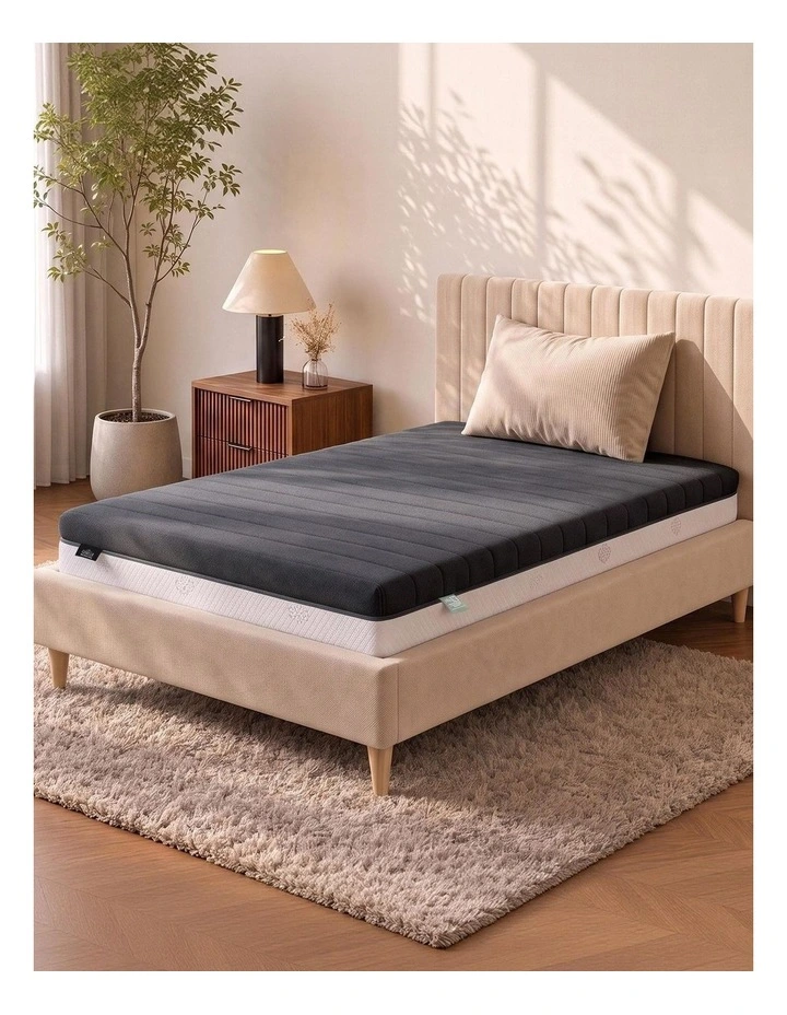 Giselle 18cm King Single Memory Foam Mattress Dual Feel Reversible Charcoal Foam image 1