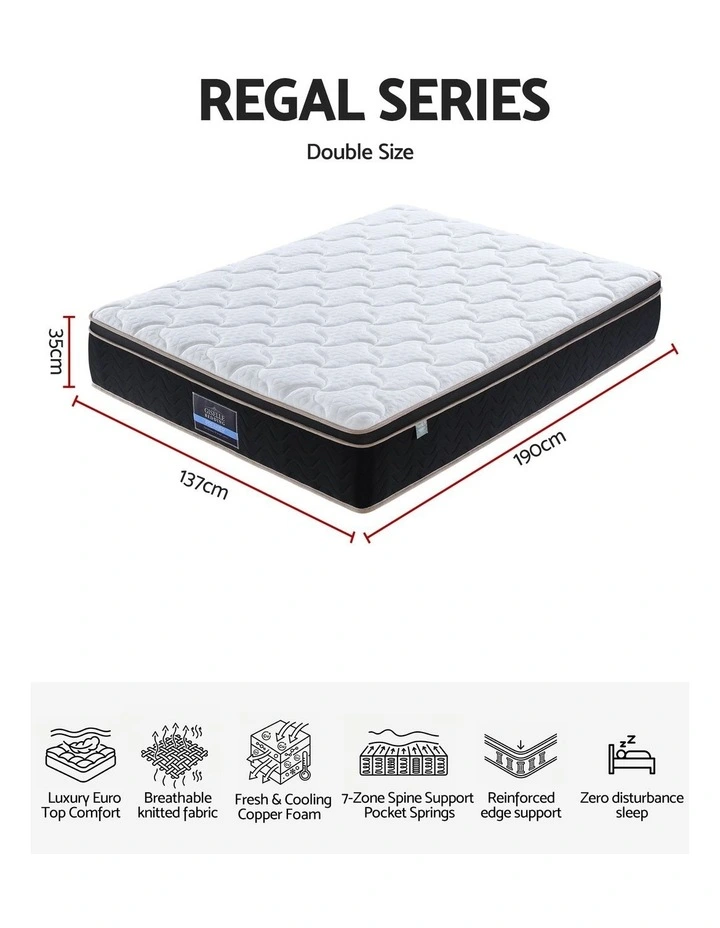 Giselle 35cm Double Mattress Firm with Copper Memory Foam and Edge Support image 3
