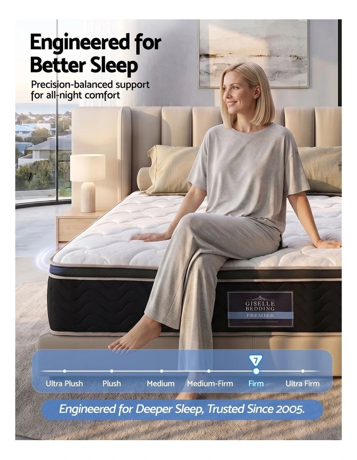 Giselle 35cm Double Mattress Firm with Copper Memory Foam and Edge Support image 5