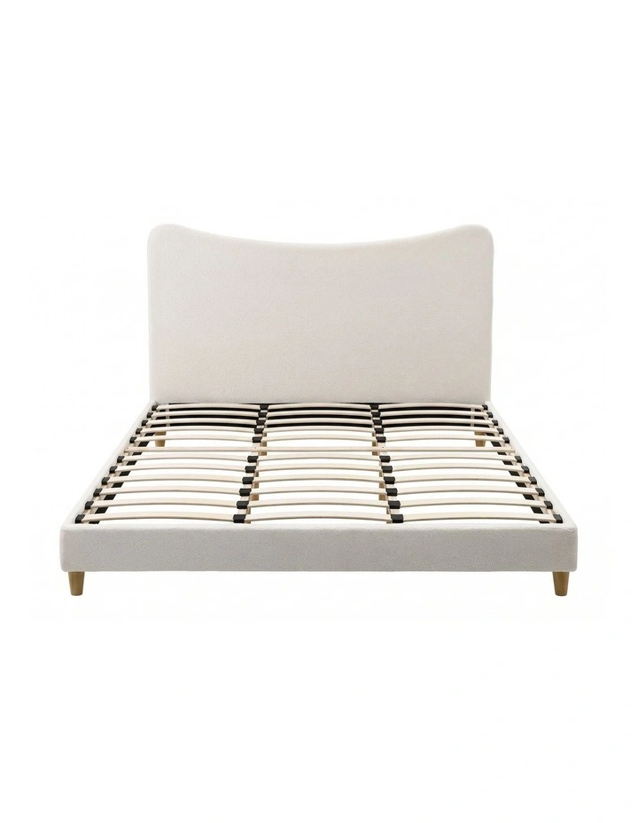 Artiss King Bed Frame with Boucle Headboard, Beige, 300kg Capacity image 3