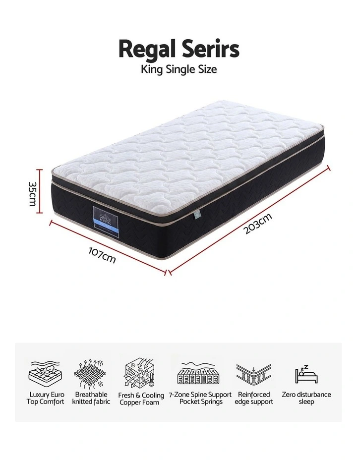 Giselle 35cm King Single Mattress Firm with Copper Memory Foam and Edge Support image 3