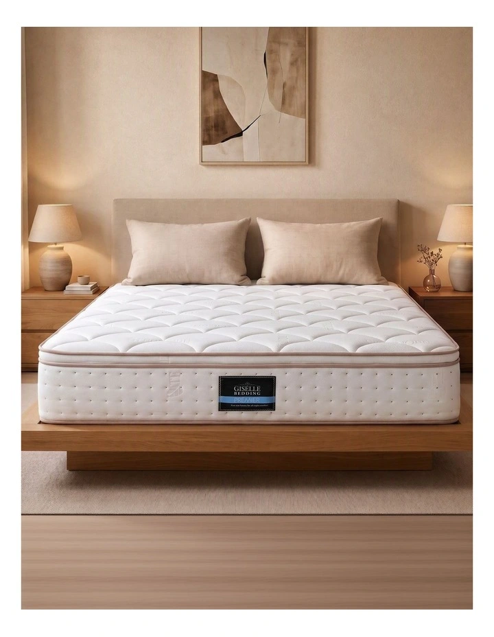 Giselle 30cm Queen Spring Mattress Tencel Cover 5-Zone Firm Back Support image 1