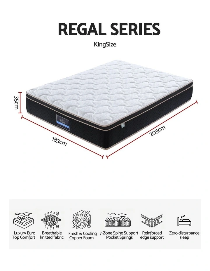 Giselle 35cm King Mattress Firm with Copper Memory Foam and Edge Support image 3