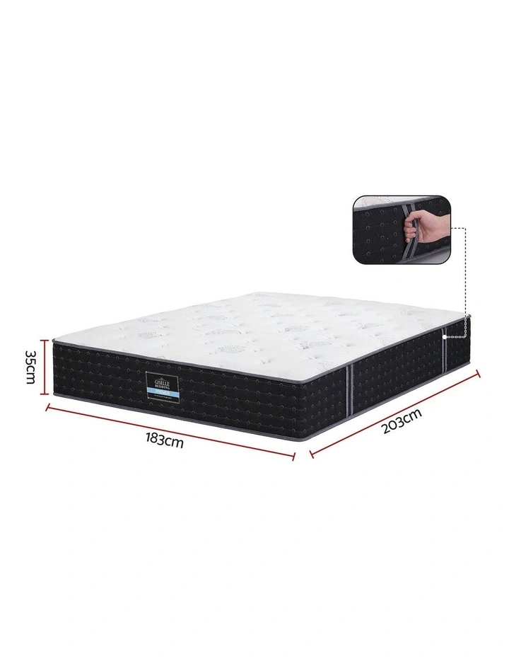 Giselle King Reversible Spring Mattress Cashmere Cover Gel Foam Firm 35cm image 2