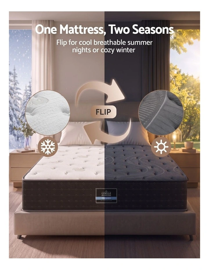 Giselle King Reversible Spring Mattress Cashmere Cover Gel Foam Firm 35cm image 5