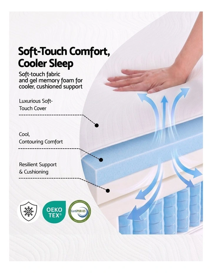 Giselle 25cm Single Hybrid Mattress Soft Knitted Fabric Edge Support Gel Foam image 4