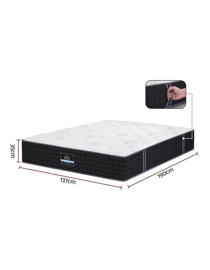 Giselle Double Reversible Spring Mattress Cashmere Cover Gel Foam Firm 35cm image 2