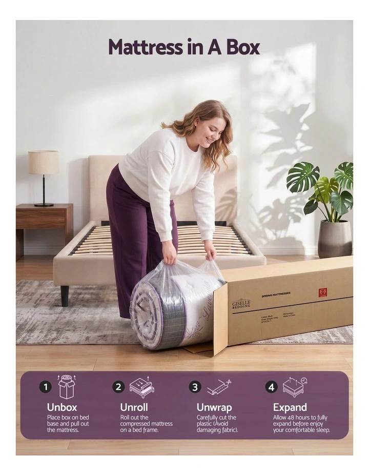 Giselle Single Euro Top Mattress Firm Pocket Spring Edge Support image 6