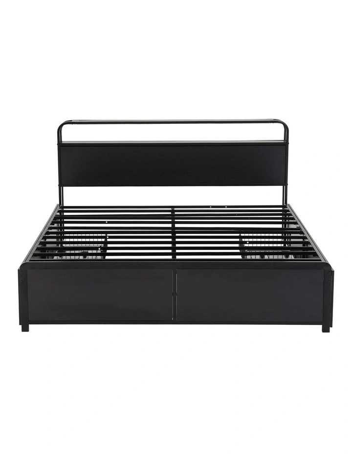 Artiss King Metal Bed Frame 4 Drawers Hidden Storage Headboard HEDY image 3
