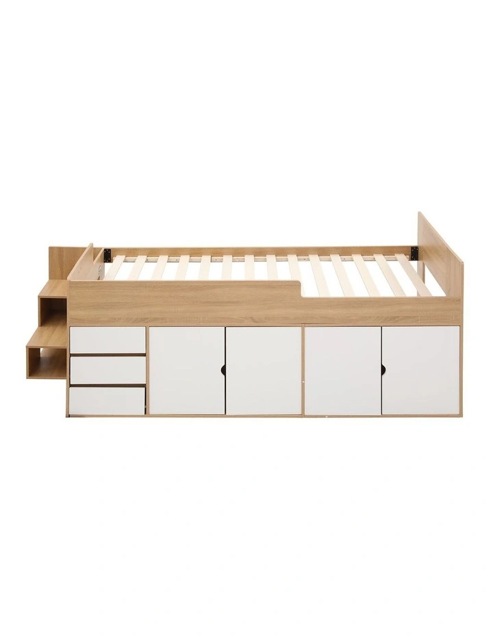 Artiss King Single Bed Frame with Storage, 3 Drawers and Two-Step Access, 2 Cabinets image 3