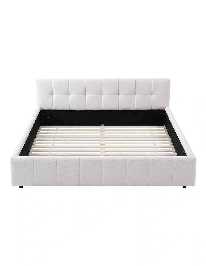 Artiss Double Bed Frame with Charging, LED Lights & Tufted Headboard image 1