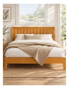 Vivek Deluxe Solid Wood Bed Frame in Natural