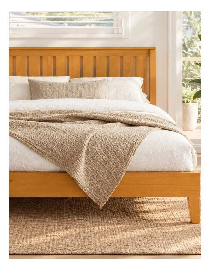 Vivek Deluxe Solid Wood Bed Frame in Natural image 3