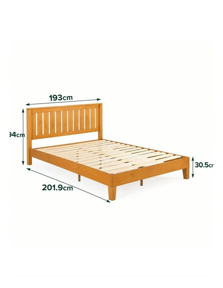 Vivek Deluxe Solid Wood Bed Frame in Natural image 7