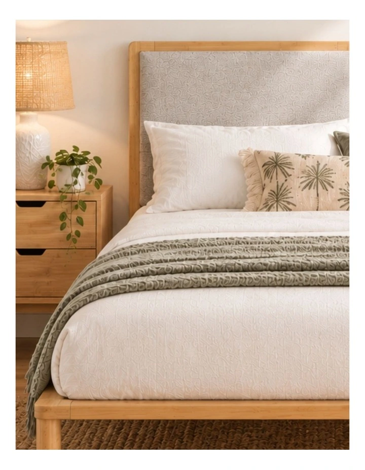 Arden Grey Fabric Bamboo Bed Frame image 3