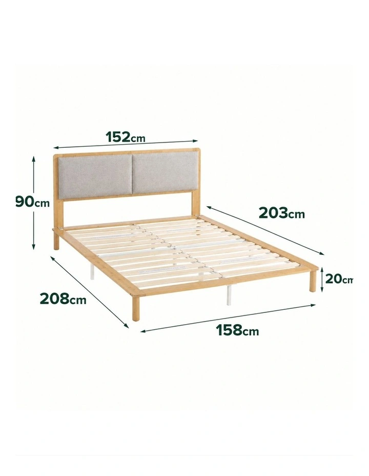 Arden Grey Fabric Bamboo Bed Frame image 5