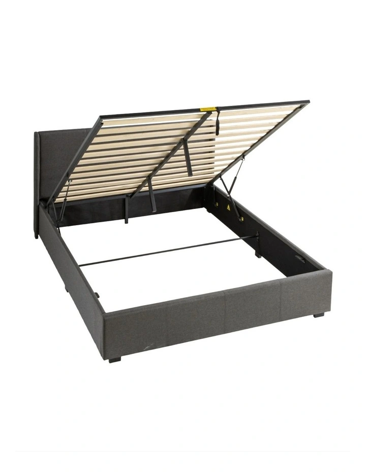 Maddon Gas Lift Storage Fabric Bed Frame in Dark Grey image 5