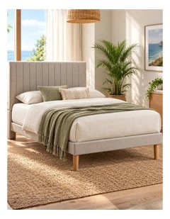 Debi Light Grey Fabric Bed Frame