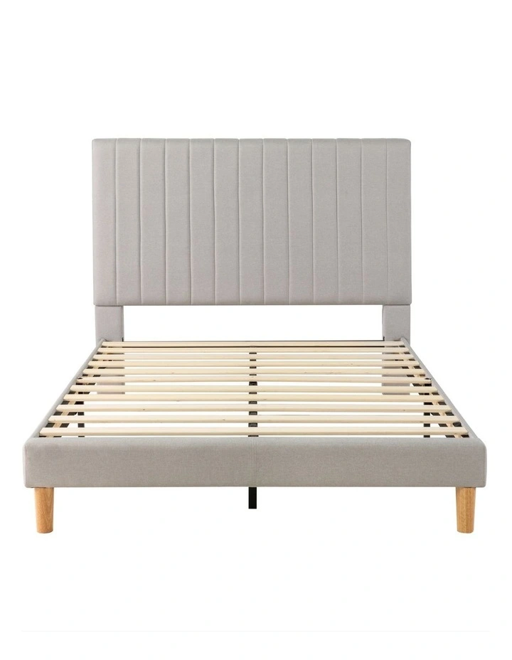 Debi Light Grey Fabric Bed Frame image 3