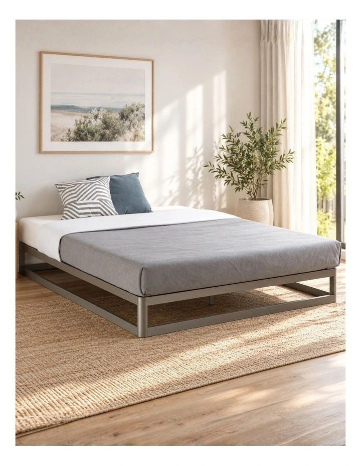 Ace of Base Bed Base Steel Frame in Gunmetal Grey image 1