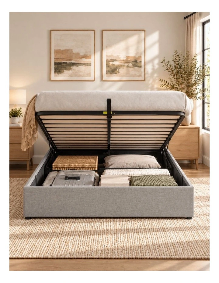 Gas Lift Storage Bed Base - Light Grey image 3
