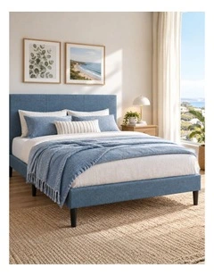 Liam Fabric Bed Frame in Light Blue