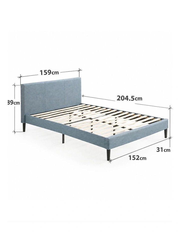 Liam Fabric Bed Frame in Light Blue image 7