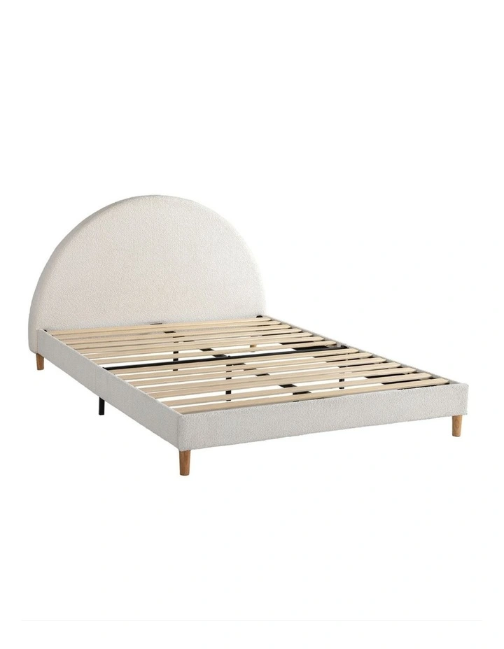Arch Puff Boucle Bed Frame in Cream image 4