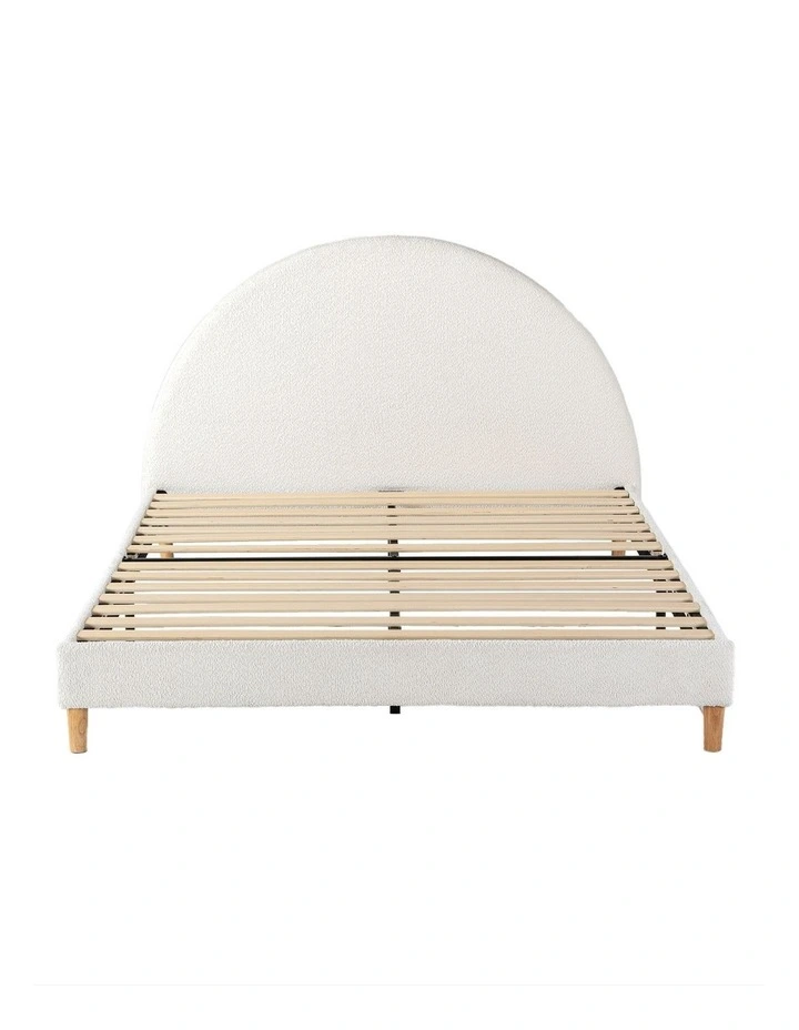 Arch Puff Boucle Bed Frame in Cream image 5