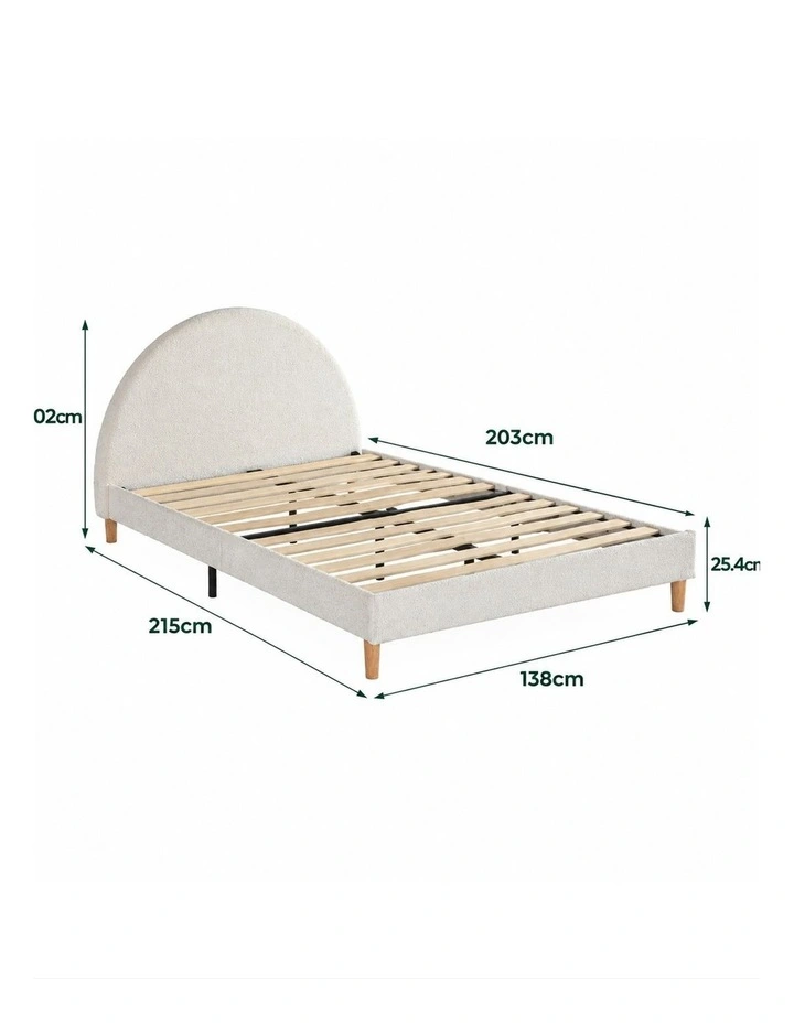 Arch Puff Boucle Bed Frame in Cream image 7