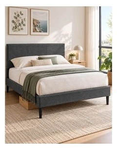 Liam Fabric Bed Frame in Dark Grey