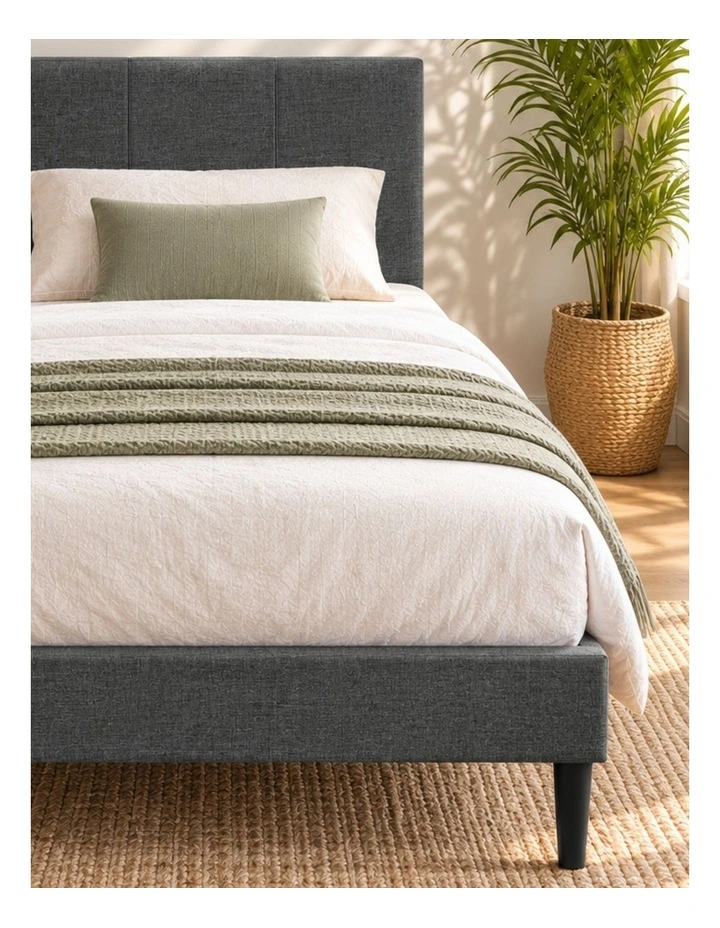 Liam Fabric Bed Frame in Dark Grey image 5