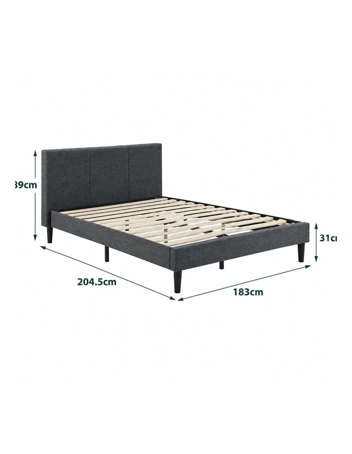 Liam Fabric Bed Frame in Dark Grey image 6