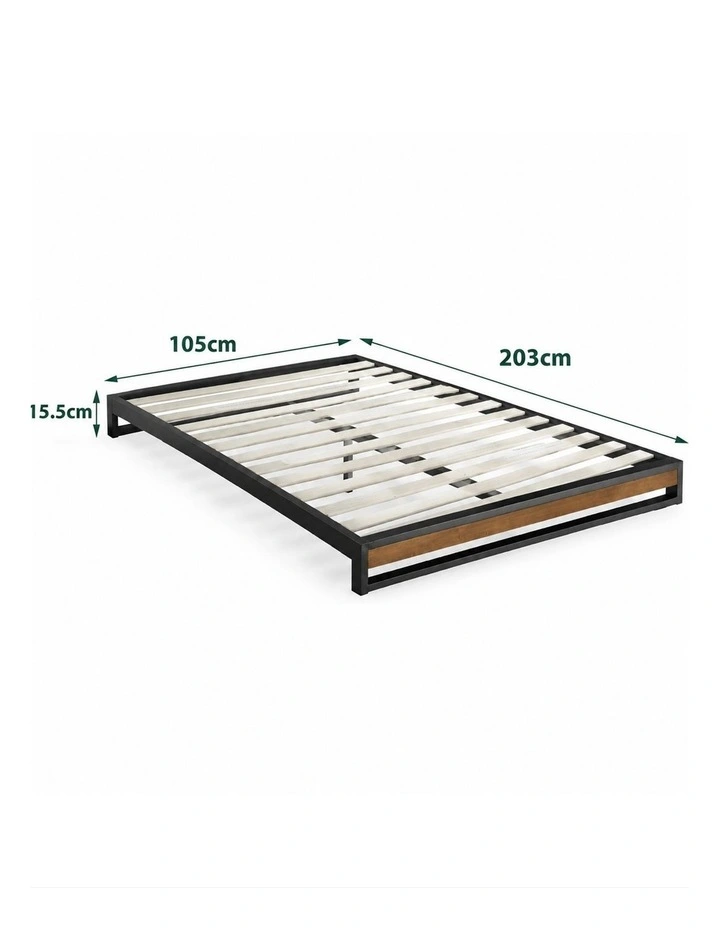 Suzanne Ironline Metal & Wood Accent Bed Frame - 15cm Height image 4