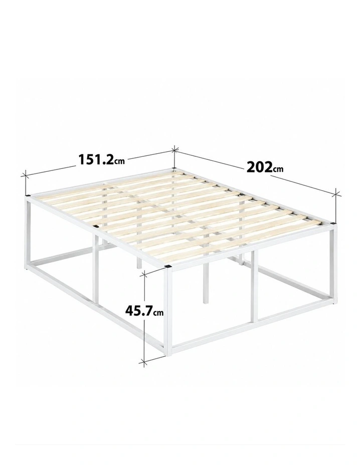Joseph Metal High Base Bed Frame - 45cm Tall in White image 5